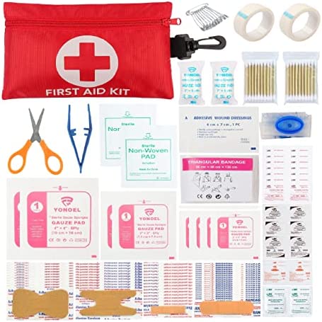 Galaxylense 128 Pcs First Aid Kits Small for Survival Emergency Trauma Military Tactical Medical School Office Home Hunting Camping Hiking Traveling Fishing IFAK EMT Bag