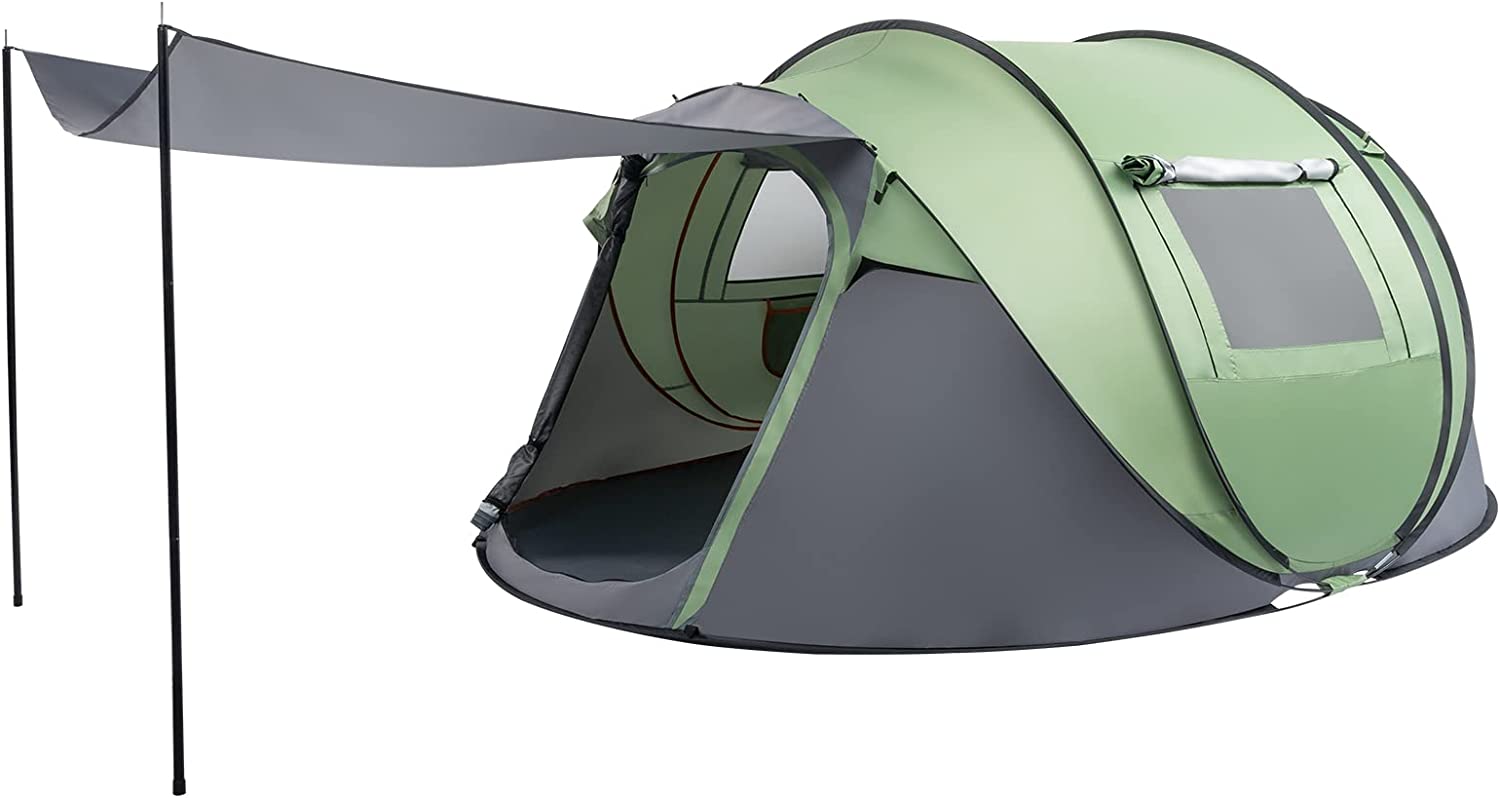 VINGLI Pop Up Camping Tent,Waterproof Automatic Setup -Instant Family Tents for Camping Hiking & Traveling, 110inx79inx48in