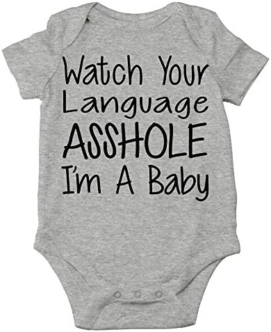 CBTwear Watch Your Language I’m A Baby Funny Romper Cute Novelty Infant One-piece Baby Bodysuit