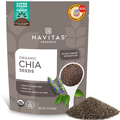 Navitas Organics Chia Seeds, 16 oz. Bag, 38 Servings — Organic, Non-GMO, Gluten-Free
