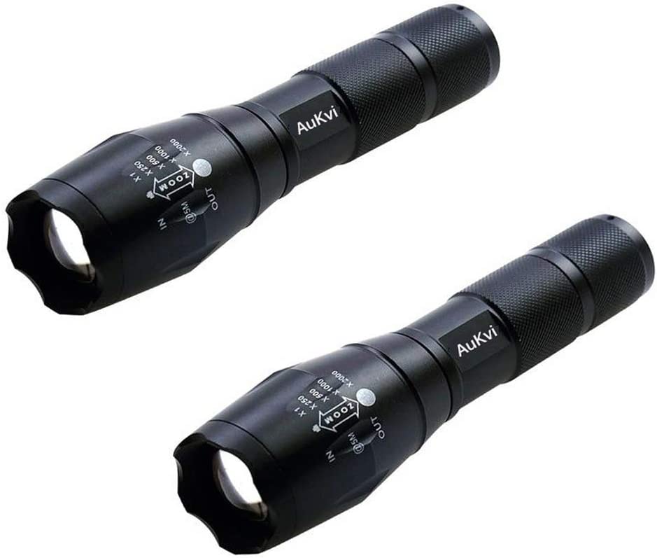 TC1200 Tactical Flashlight Torch, Military Grade 5 Modes XML T6 1200 Lumens Tactical Led Waterproof Handheld Flashlight ,2-Pack