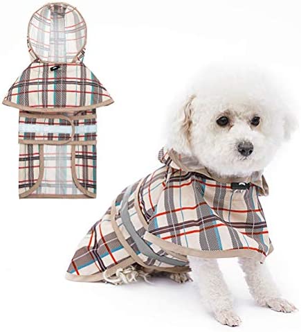 KOOLTAIL Dog Raincoat Hooded with Reflective Strip – Waterproof Dog Jumpsuit Raincoat Adjustable Lightweight Breathable Rain Poncho Jacket Rainwear for Large Dogs