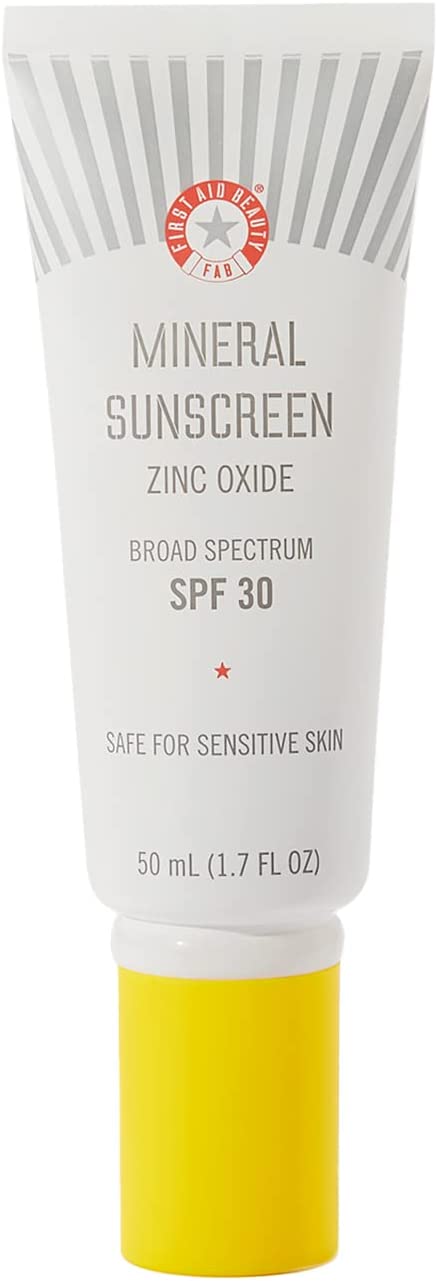 First Aid Beauty Mineral Sunscreen – Zinc Oxide, Broad Spectrum, SPF 30 – Sun Protection with no White Cast – 1.7 oz