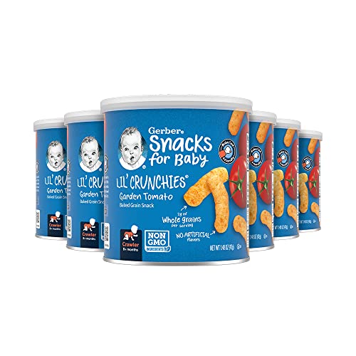 Gerber Snacks for Baby Lil Crunchies, Garden Tomato, 1.48 Ounce (Pack of 6)