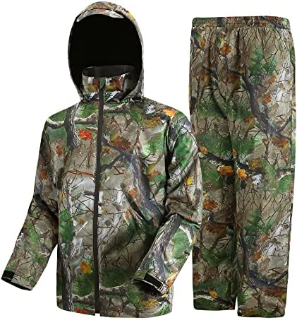 SWISSWELL Men’s Rain Suit Waterproof Lightweight Hooded Rainwear for Golf,Hiking,Travel Running(Jacket & Trouser Suit)