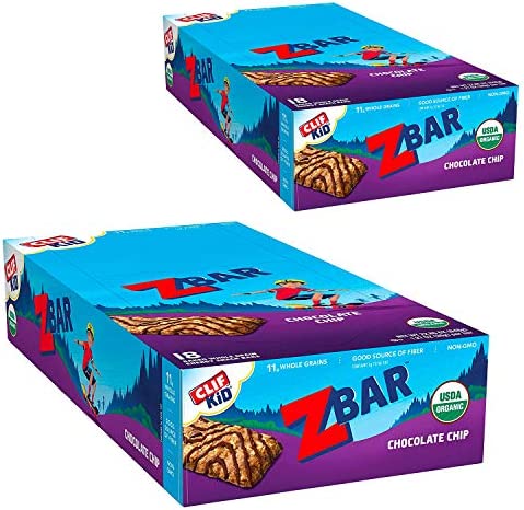 CLIF KID ZBAR – Organic Granola Bars – Chocolate Chip – Non-GMO – Organic -Lunch Box Snacks, 18 Count (Pack of 2)