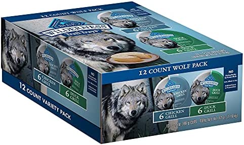 Blue Buffalo Wilderness Trail Trays High Protein, Natural Adult Wet Dog Food Variety Pack, Chicken & Duck 3.5-oz Cups (12pack/1Case- 6 of Each Flavor)