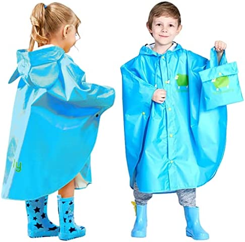 WYTbaby Kids Raincoat Ponchos Hooded Waterproof Overall Rainsuit for Boys and Girls