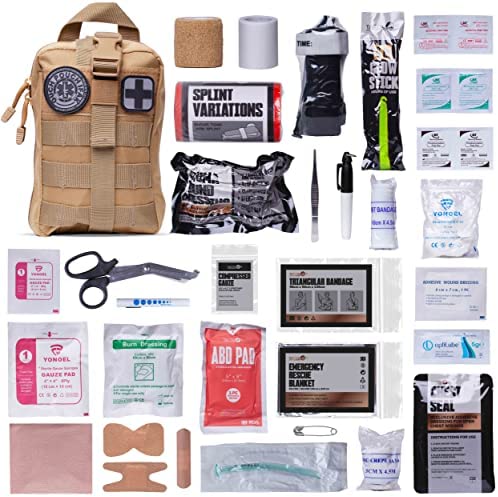 TACTICON V3 Extensive IFAK Trauma First Aid Kit | EMT Survival Med Kit | Chest Seals | Tourniquet | Israeli Bandage | Bandages | Belt or MOLLE Attachment | Tactical Emergency Medical Pouch – FDE Tan