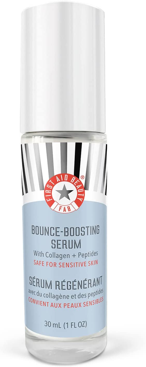 First Aid Beauty Bounce Boosting Serum with Collagen + Peptides, Helps Smooth Fine Lines + Wrinkles with Plumping Hydration, 1 oz