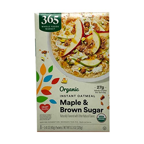 365 by Whole Foods Market, Organic Instant Oatmeal, Maple & Brown Sugar, 11.3 Ounce, 8 Count