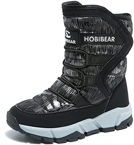 Boys Girls Snow Boots Winter Waterproof Slip Resistant Cold Weather Shoes
