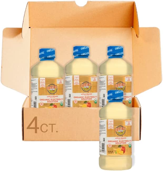 Earth’s Best Organic Toddler Electrolyte Solution, Apple Orange, 1 Liter (Pack of 4)