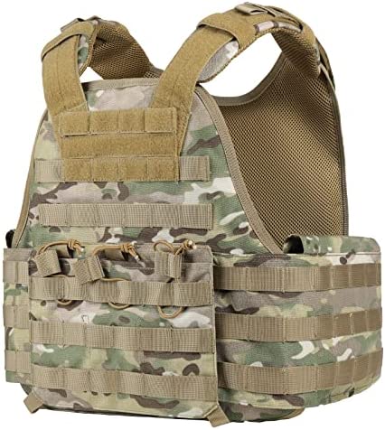 VISMIX Tactical Vest Training Combat Airsoft Molle Modular Adjustable with 3 AR Mag Pouch for Adults Men (CAMO)