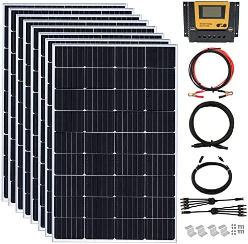 WUZECK 1200 Watt 24Volt Solar Panel Kit 8X150W Monocrystalline Module 50A Charge Controller for RV, Boats, Trailer, Camper,Off-Grid System((1200W Solar kit)