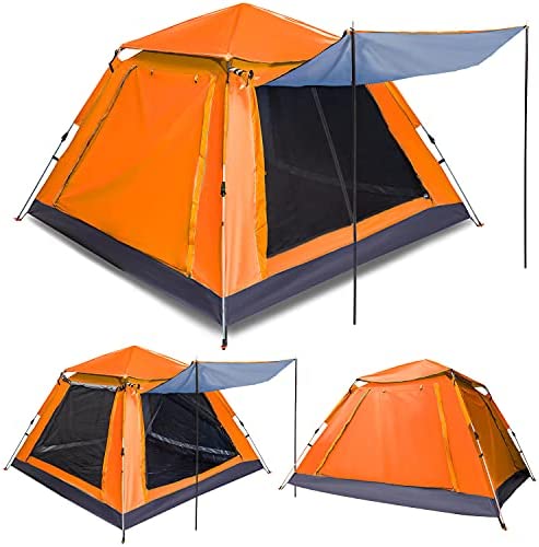 Instant Pop Up Camping Tent Easy Setup Automatic Hydraulic Water Resistant with Rain Fly Portable Lightweight Great for Outdoor Beach Backpacking Hiking