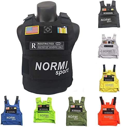 Normi Sport 1000D Oxford Cloth Adjustable Tactical Vest Paintball Vest Breathable Training Vest Icon Vest Security Vest Airsoft Vest Sports Vest 7 Color(Black White/Blue/Green/Orange/Yellow/Jasper)