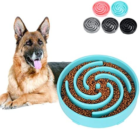 Large Slow Feeder Dog Bowl,Maze Interactive Dog Food Bowl,Anti Gulping Healthy Eating,Stop Bloat Pet Slow Down Feeding Dishes for Medium/Big Dogs(A-Blue)