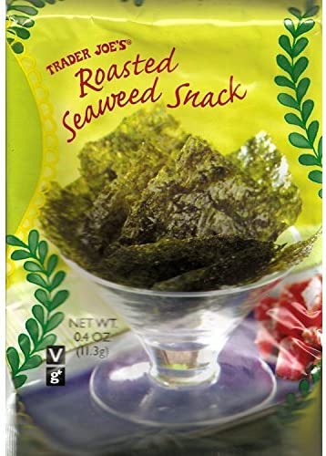 Trader Joe’s Roasted Seaweed Snack, Net Wt. 0.4 oz(11.3g)per pack (Pack of 6)