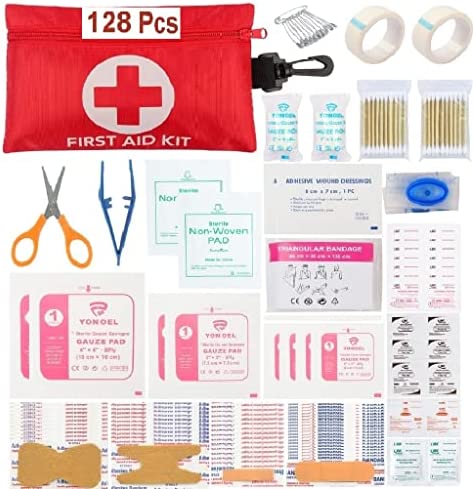 Galaxylense 128 Pcs First Aid Kits Small for Survival Emergency Trauma Military Tactical Medical School Office Home Hunting Camping Hiking Fishing IFAK EMT Bag