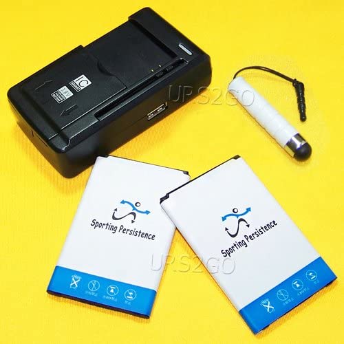 Accessories 2X 2400mAh Rechargeable Grade A Battery for LG Optimus F60 MS395 MetroPCS USB/AC Charger Cellphone Stylus – High Power
