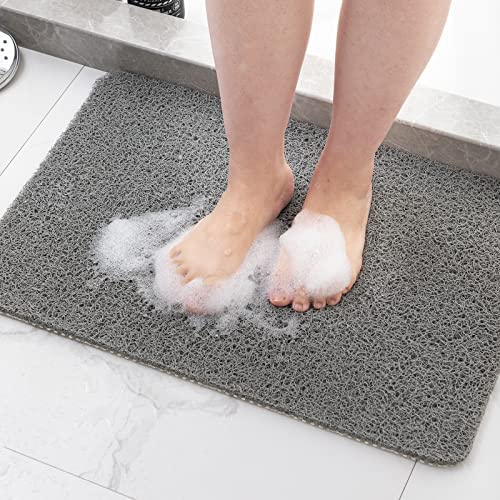 Non Slip Bathtub Mat,Anti Slip Shower Mat,Fast Drying Bath Tub Mats,Foot Scrubber Mat,Anti Slip Mat for Tub,Floor,Bathroom,Home,Kitchen,Hotel (Grey 24×16 Inch)…