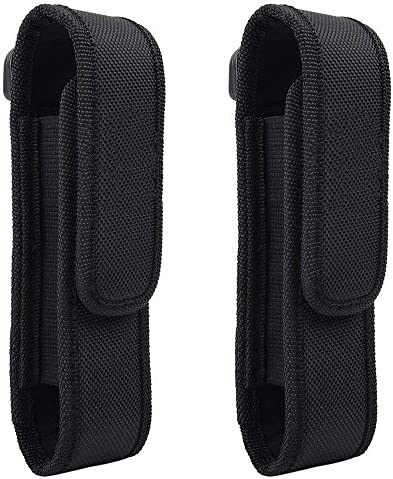 2 Pcs Flashlight Holster Pouch Holder Flash Light Belt Pouch Carry Case for 5″-7″ Tactical Flashlight with Stretch Capability&Durable Nylon