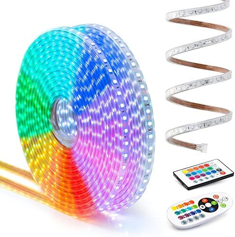 WYZworks LED Strip Lights, 100 ft SMD 5050, Waterproof Color Changing Permanent Outdoor Flexible Rope Lighting – 16 Colors, Multi Modes, Dimmable w/ 2 Remotes, for Home, Landscape, Patio, Christmas