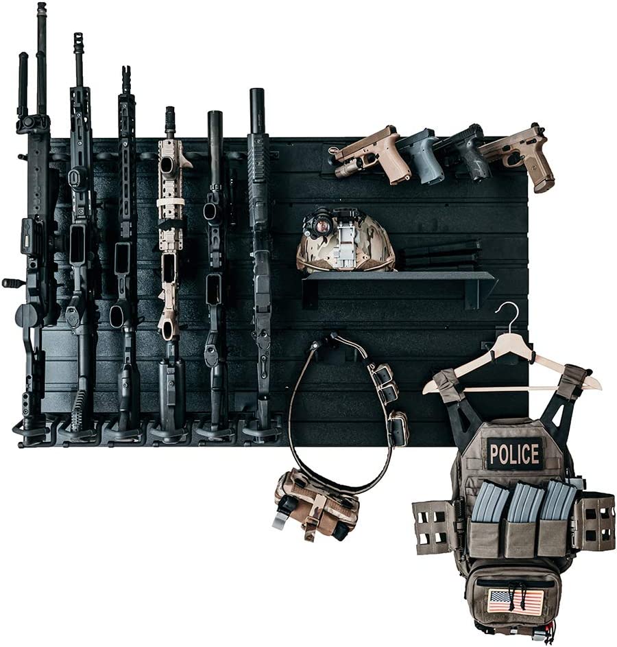 Hold Up Displays Gun Rack Wall Mount – Modular Tactical Firearm Stand Holds Any Rifle or Handgun – Keeps Guns Organized at Home – Made in USA with Heavy Duty Steel