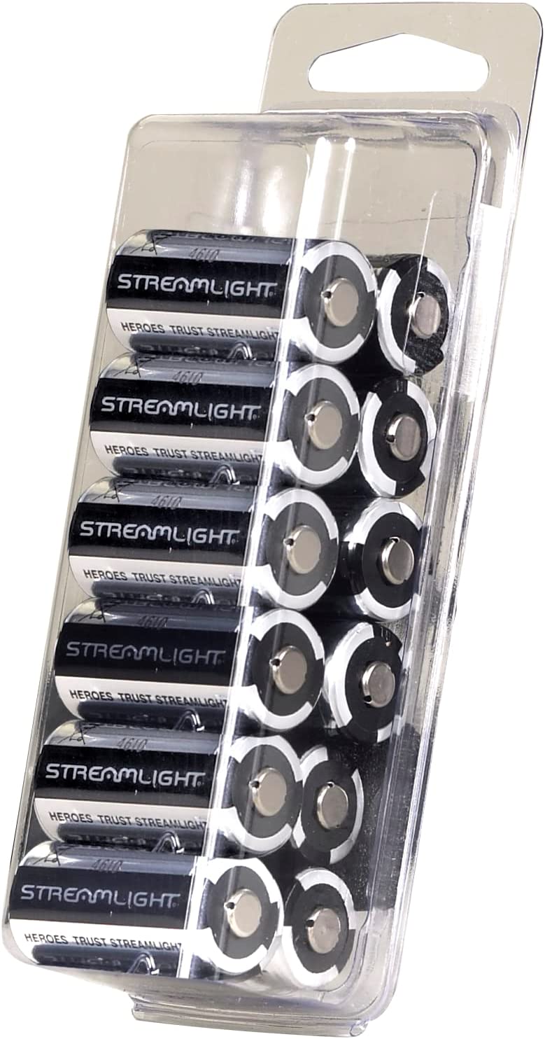 Streamlight 69189 Vantage LED Helmet Mounted Flashlight, Black & 85177 CR123A Lithium Batteries, 12-Pack