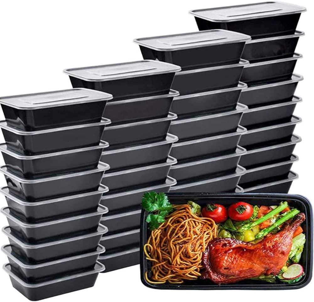 IUMÉ 50-Pack Meal Prep Containers, 26 OZ Microwavable Reusable Food Containers with Lids for Food Prepping , Disposable Lunch Boxes, BPA Free Plastic Food Boxes- Stackable, Freezer Dishwasher Healthy