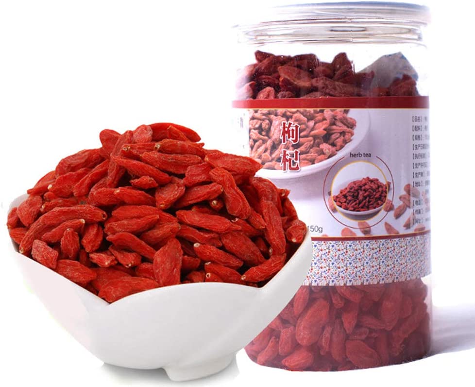 Goji Berries,Natural Organic Sun-Dried Wholesale Wolfberries,Chinese Flora Herbal Tea Supplement for Salad, Dessert,Juice,Snacks,Gouqi-150G