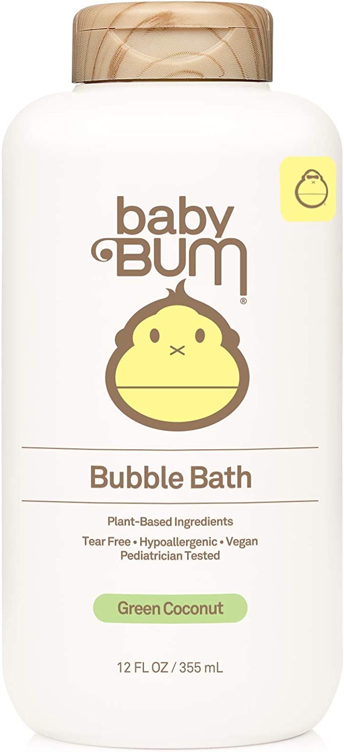 Baby Bum Bubble Bath | Tear Free Foaming Bubble Bath for Sensitive Skin with White Ginger| Natural Fragrance | Gluten Free and Vegan | 12 FL OZ