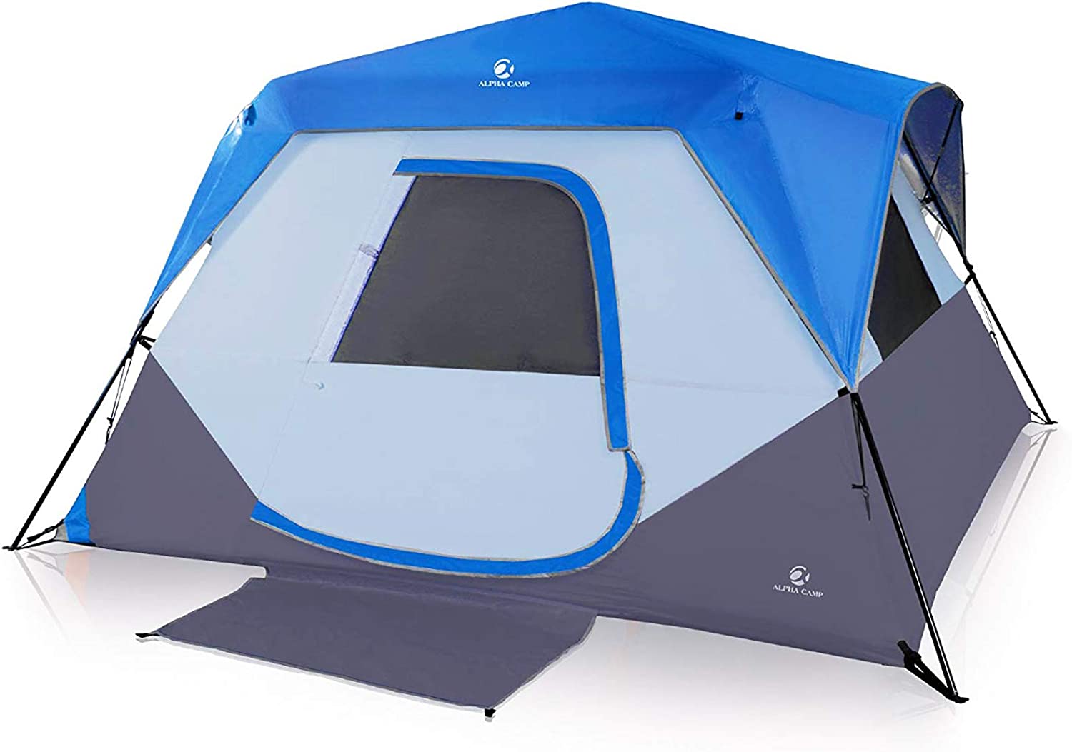 ALPHA CAMP Camping Tent 6/8 Person Instant Family Tent, 60 Seconds Easy Setup Cabin Tent with Rainfly and Mud Mat