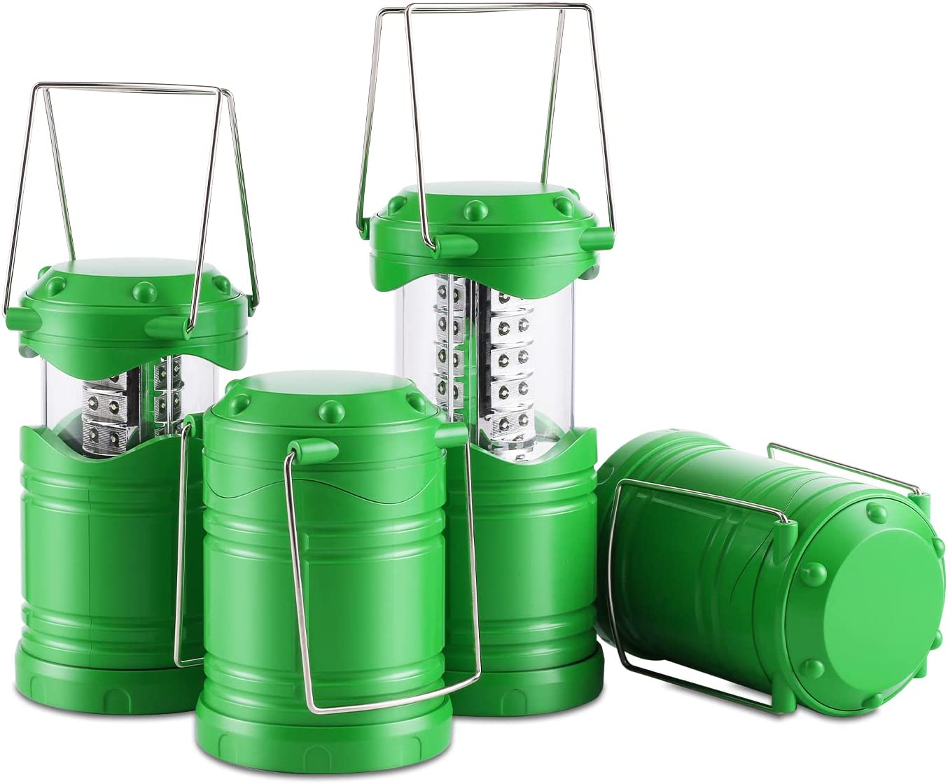 Lichamp 4 Pack LED Camping Lanterns, Battery Powered Camping Lights LED Super Bright Collapsible Flashlight Portable Emergency Supplies Kit, A4DG