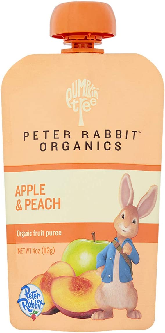 Peter Rabbit Organics Apple and Peach, Fruit Snack Squeeze Pouch, 4 Ounce (Pack of 10)