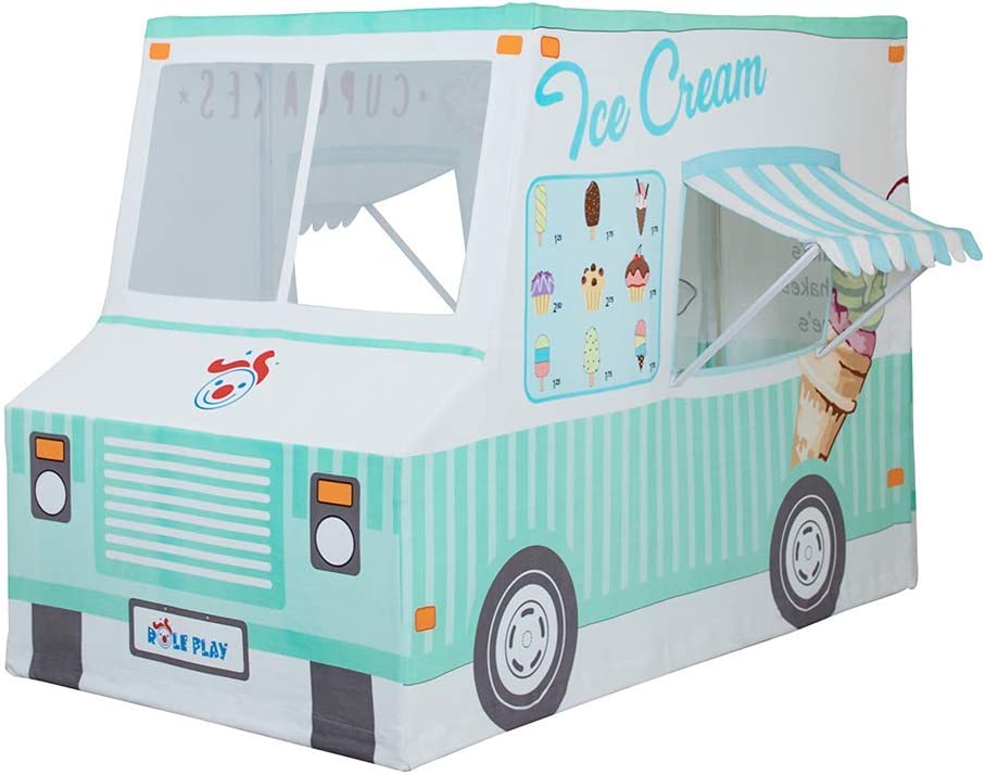 Role Play Kids’ Deluxe Ice Cream & Cupcake Food Truck Playhouse, Indoor & Outdoor Play Tent, Pretend Play, Roleplay, 100% Cotton Canvas, Durable, Encourages Imagination & Creativity, Ages 3+
