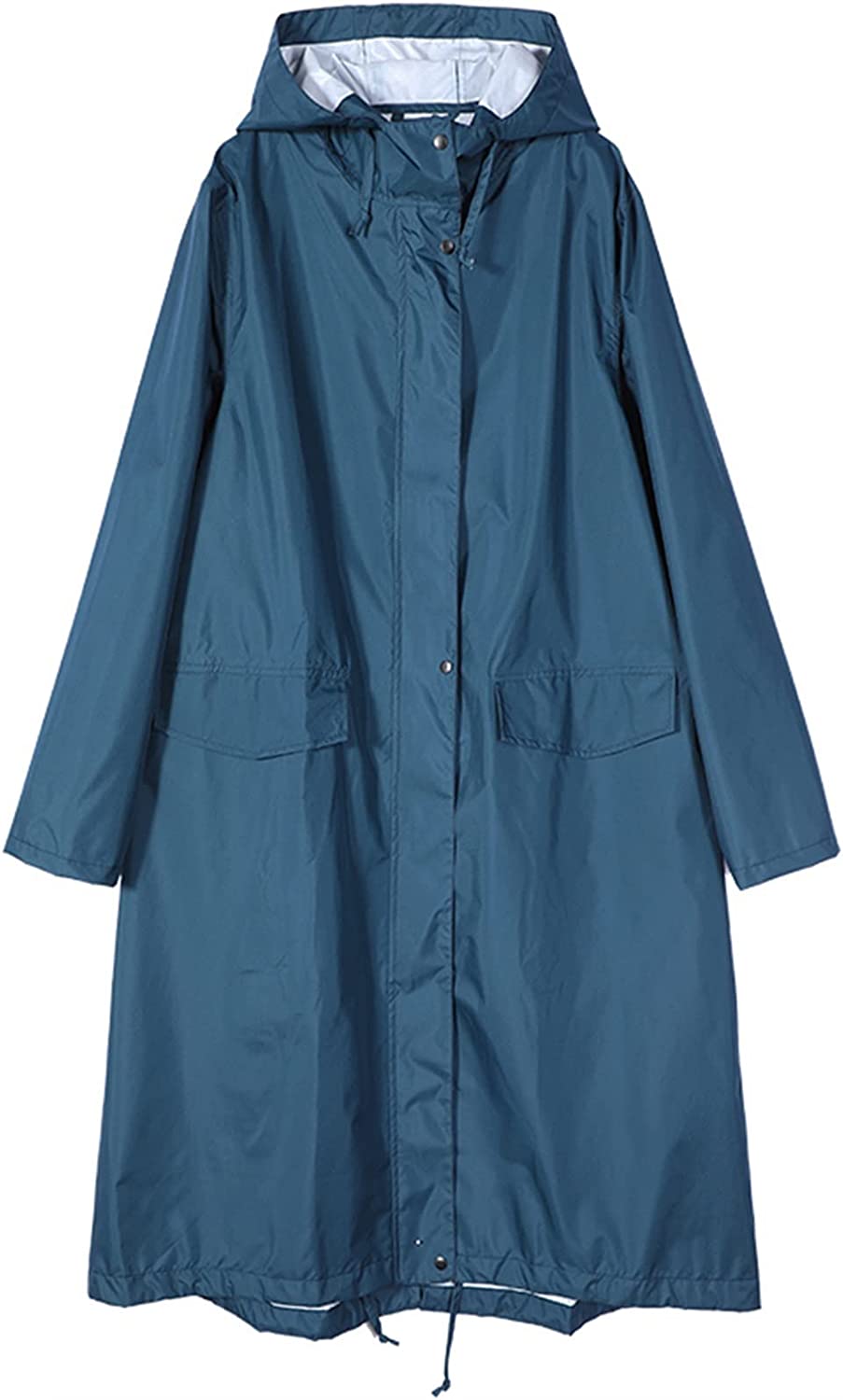 Long Raincoat Waterproof Rain Jacket with Hood Women Poncho Coat with for Hiking Cycling (Color : A-13, Size : X-Large)