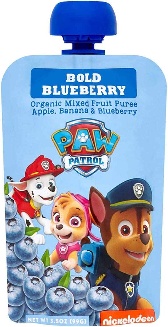 Paw Patrol Bold Blueberry Organic Mixed Fruit Squeeze Pouch, 3.5 Ounce (Pack of 10)