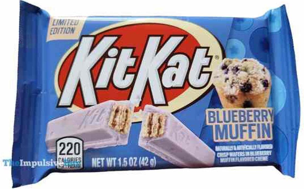 The Hershey Company Kit Kat Blueberry Muffin Limited Edition 1.5 oz Candy Bar, Full Size, 4 Pack, 6 Oz Total