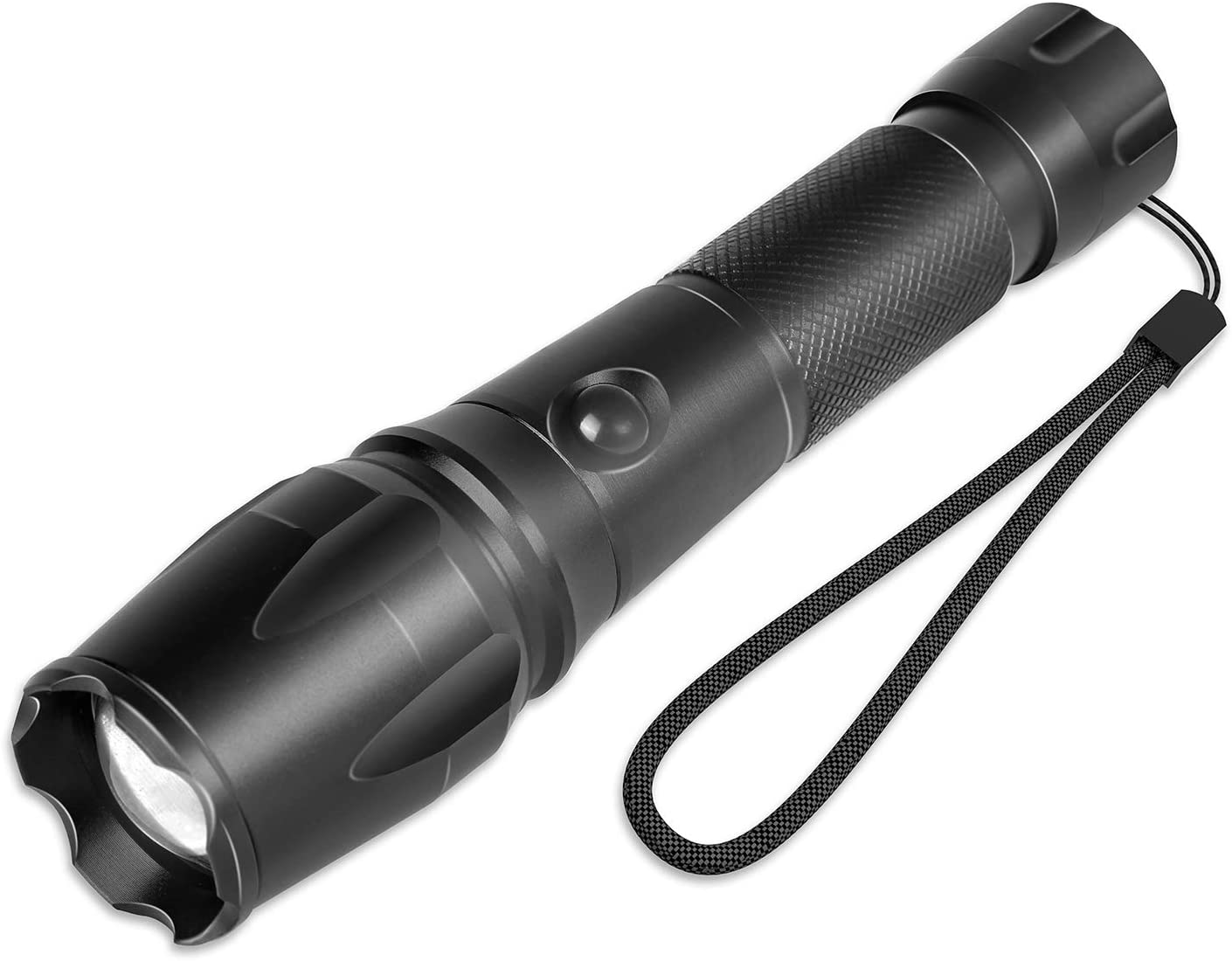 LED Tactical Flashlight, Super Bright Flashlights 1200 Lumens, Battery Powered, Water Resistant, 5 Modes with Adjustable Focus, Handheld Flashlight for Camping, Walking, Outdoor, Emergency