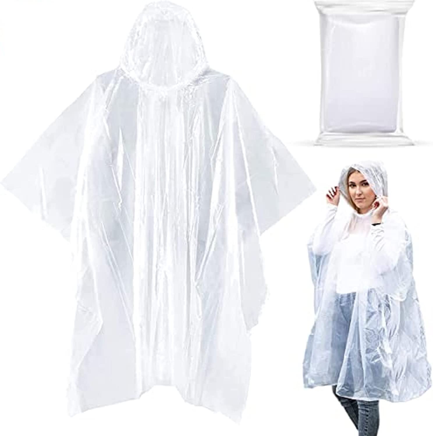 20 Pack Disposable Emergency Clear Rain Poncho for Adults – Durable Lightweight 100% Waterproof Eco-Friendly Rain Poncho For Camping, Hiking, Sport & Outdoors, Rain Poncho for Men & Women