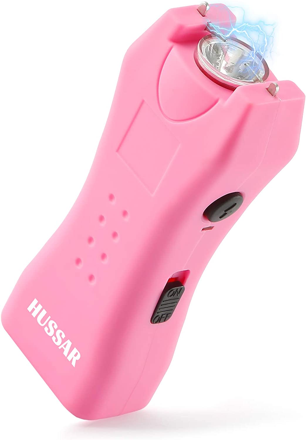 Hussar 618 Stun Gun for Self-Defense, Rechargeable with LED Flashlight, Powerful 1.60 µC Charge with Safety Switch, and Belt Holster