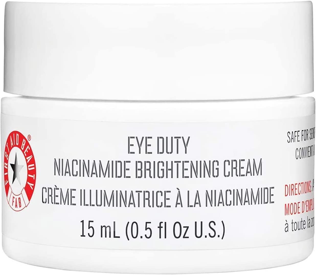 First Aid Beauty Eye Duty Niacinamide Brightening Cream, Illuminating Eye Cream for Dark Circles and Puffiness, 0.5 oz.