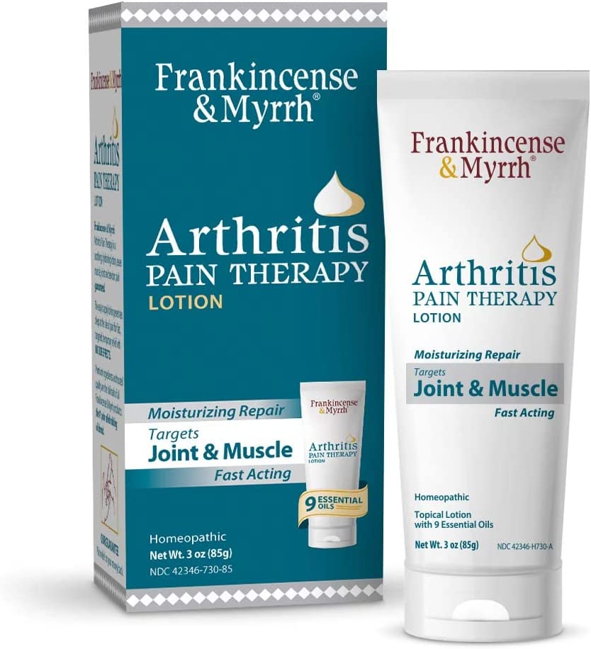 FRANKINCENSE & MYRRH Arthritis Pain Therapy Lotion – Fast Acting Pain Relief Cream and Hydrating Skin Repair, Net Weight 3 Ounces – 1 Pack