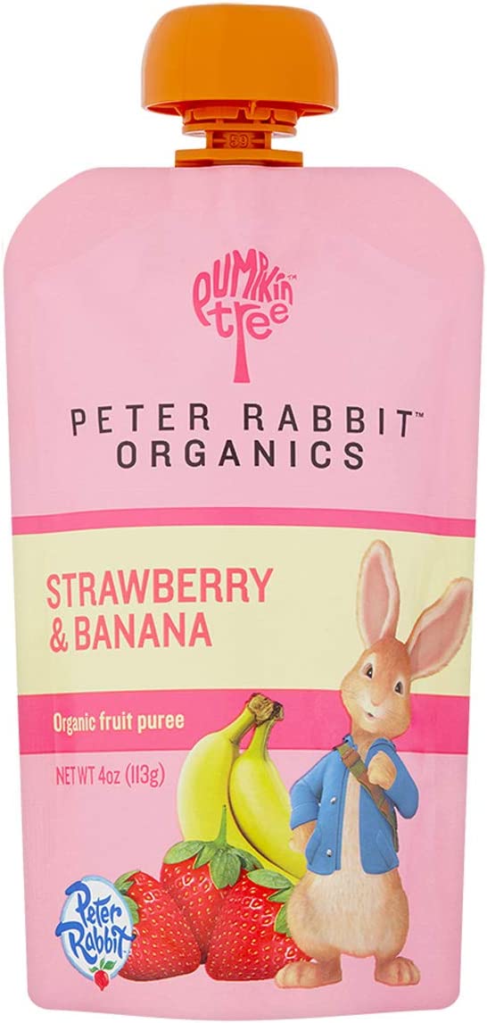 Peter Rabbit Organics Strawberry and Banana Pure Fruit Snack, 4 Ounce(Pack of 10)