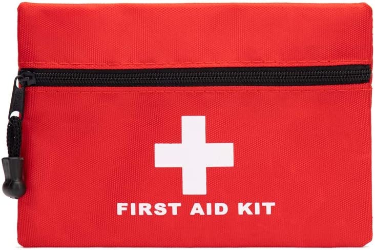 Jipemtra Red Emergency Bag First Aid Bag Small Empty Travel Rescue Bag Pouch First Responder Storage Medicine Pocket Bag for Car Home Office Kitchen Sport Ourdoors Bag Only (6.3×4.3")