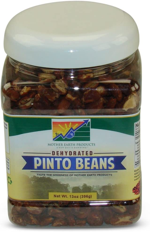 Mother Earth Products Dehydrated Fast Cooking Pinto Beans, Quart Jar
