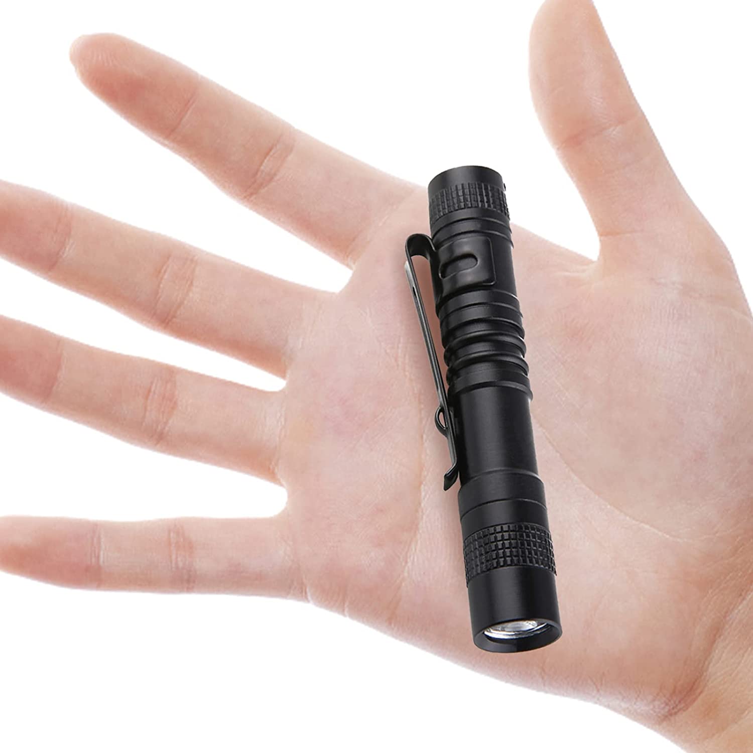 Mini Led Flashlights High Lumens Outdoor Small Tactical Flashlight Glow in The Dark 3.55 Inch Handheld Pen Light Clip for Camping Emergency Inspection Repair Battery Powered