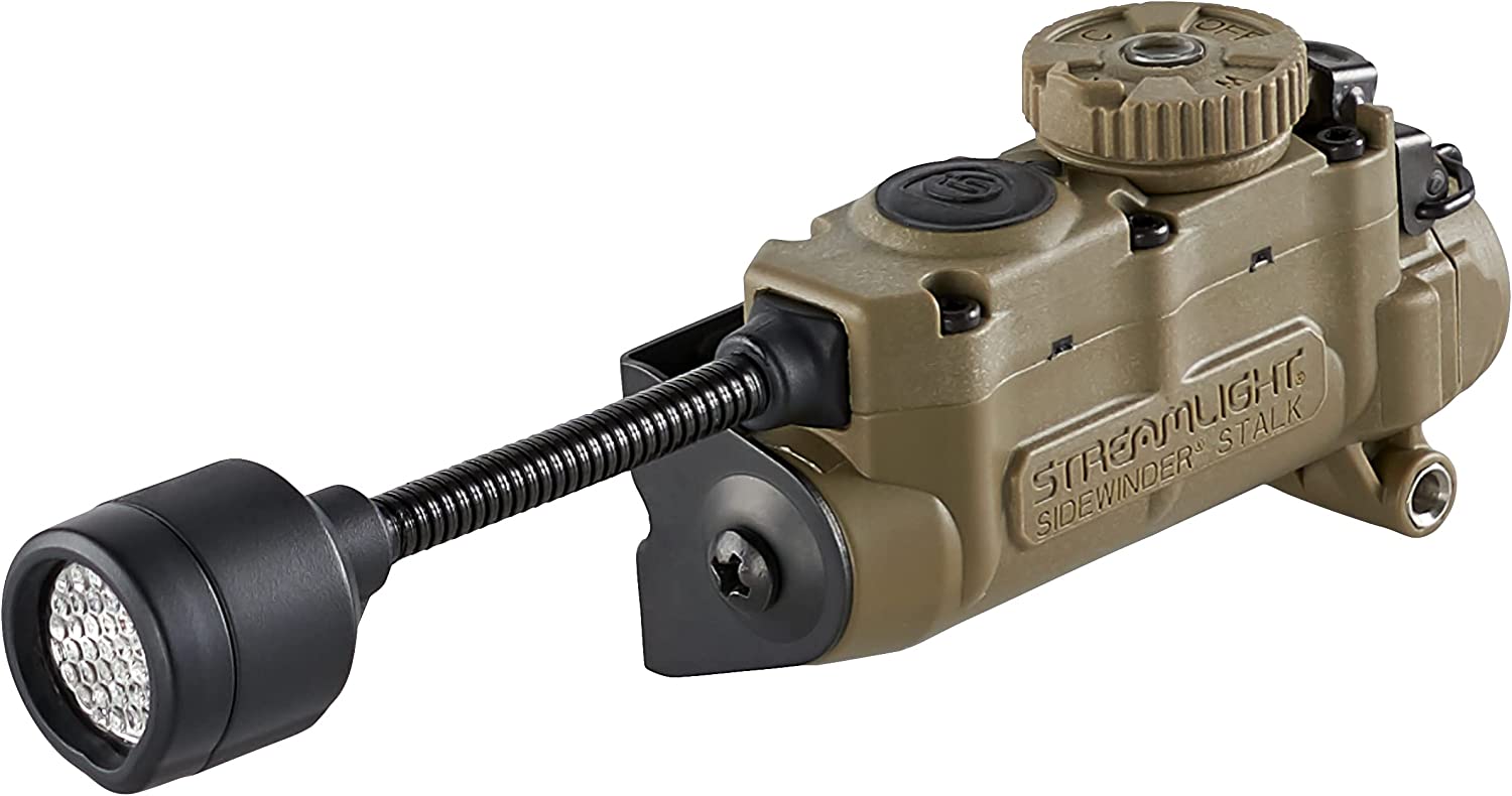 Streamlight 14307 Sidewinder Stalk Tactical Light Includes 1 x CR123 and 1 AA Alkaline Battery, Helmet Clip, Arc Rail Mount and Assembly, Box, Coyote